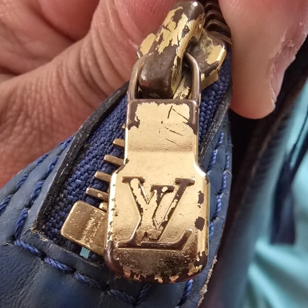 Louis Vuitton Blue Epi PM Leather Tote